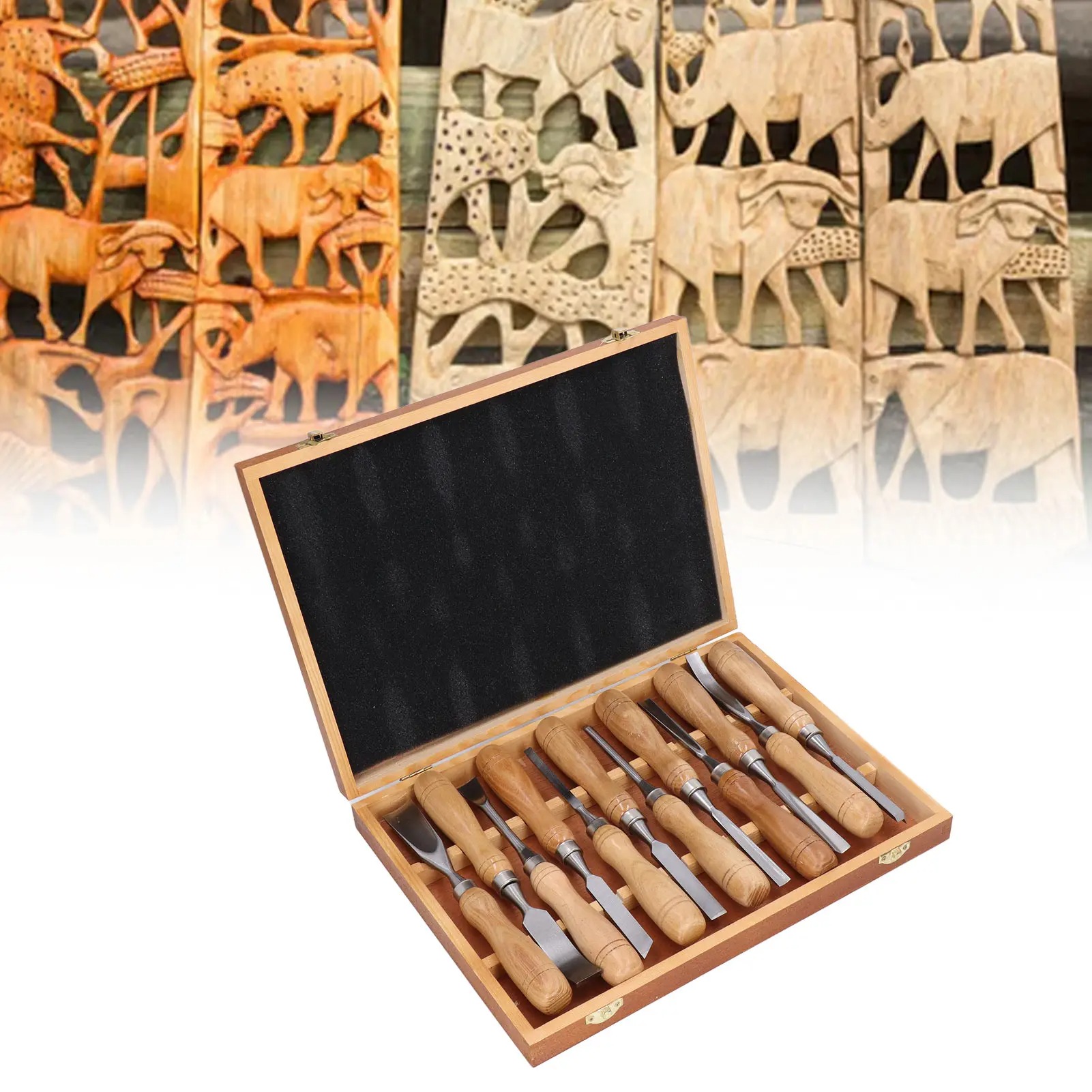 Chisel Set Wood - 12 sztuk/zestaw Narzędzi do Rzeźbienia w