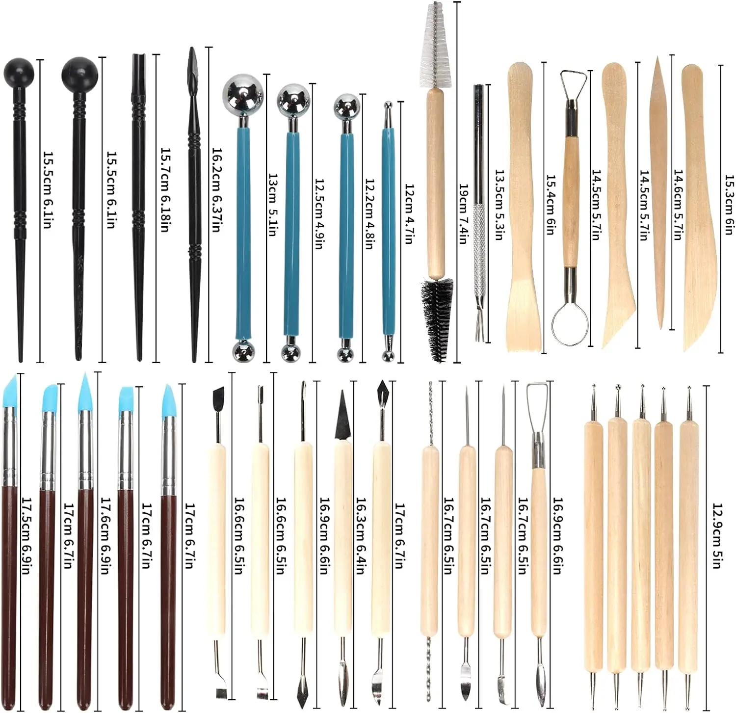 Chisel Set Wood - Zestaw narzędzi ceramicznych 8-61 szt. -
