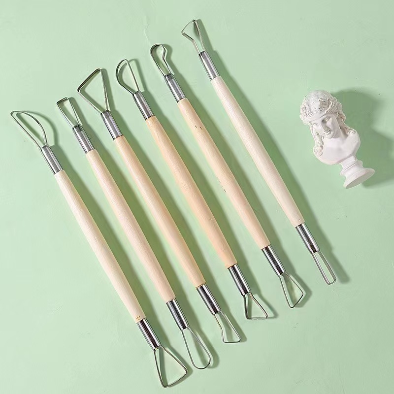 Chisel Set Wood - 6 sztuk drewniany uchwyt wosk ceramika